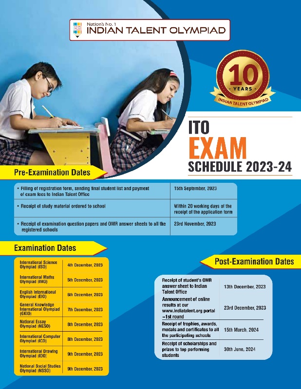 ITO Olympiad Exam Schedule 2022-23